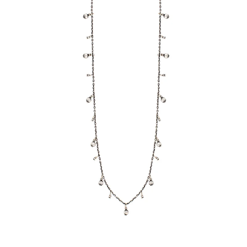 Sterling Silver Chain Necklace-Falling Bonfire Necklace 18-20"