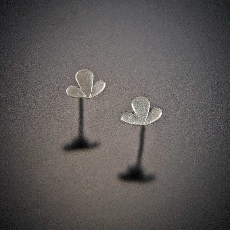 Handmade Drop Earrings-Leaf Trio Stud Earrings