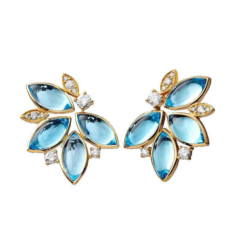 Birthstone Stud Earrings-Jardin Leaf Earrings