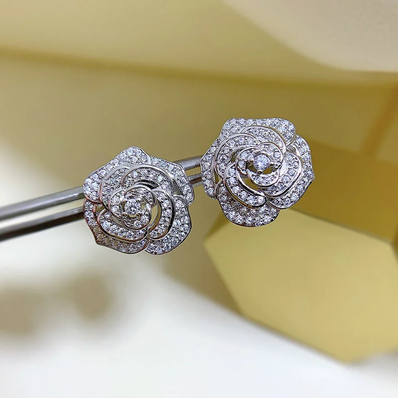 E255 Camellia Stud Earrings