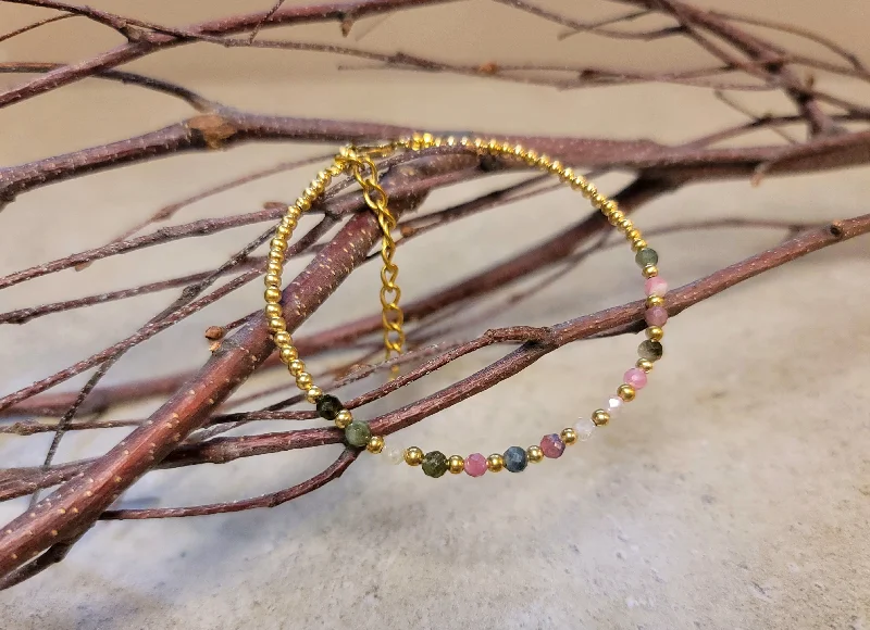 Unique Gemstone Bracelet-Tourmaline Partial Bracelet