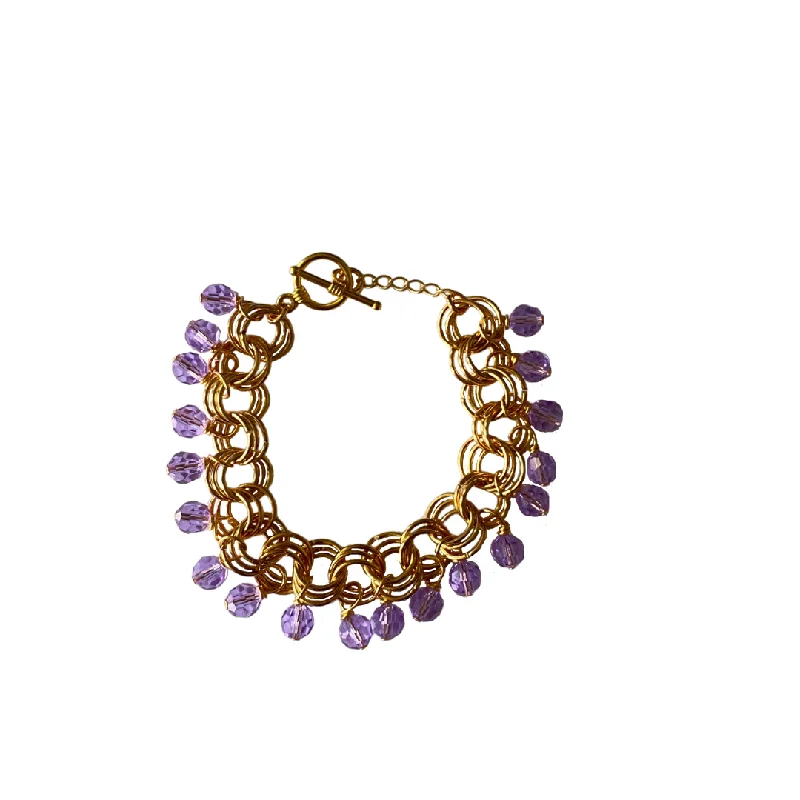 Gold Leaf Bracelet-The Donna Bracelet in Violet