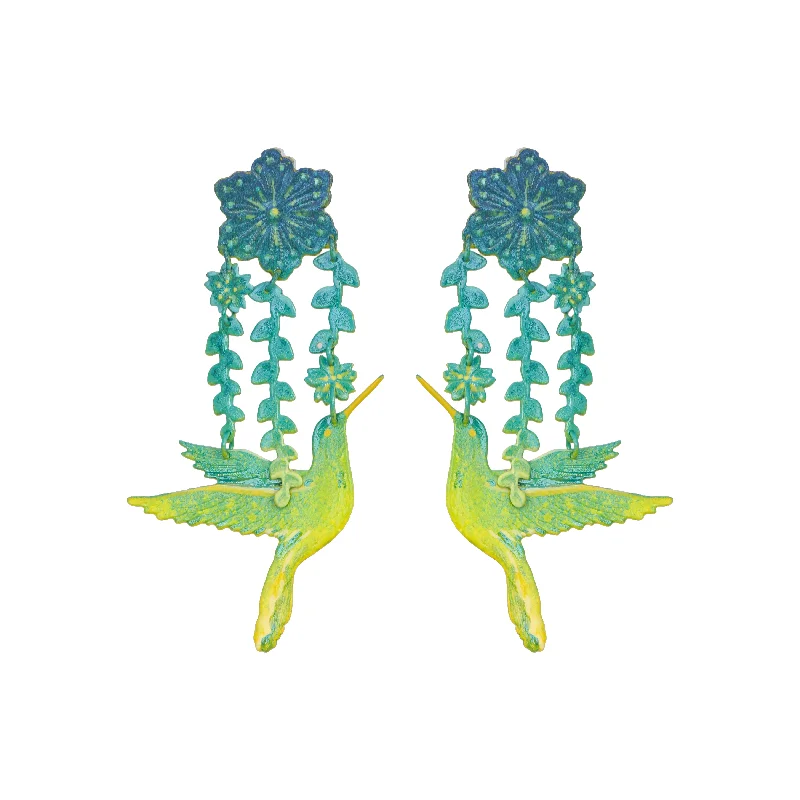 Yellow Gold Earrings-Jardin De Paradis Earrings