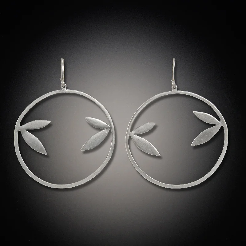 Fashion Hoop Earrings-Leaf Hoop Earrings