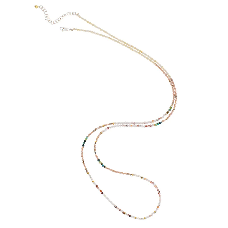 Opal Gemstone Necklace-Bright Side Strand Necklace