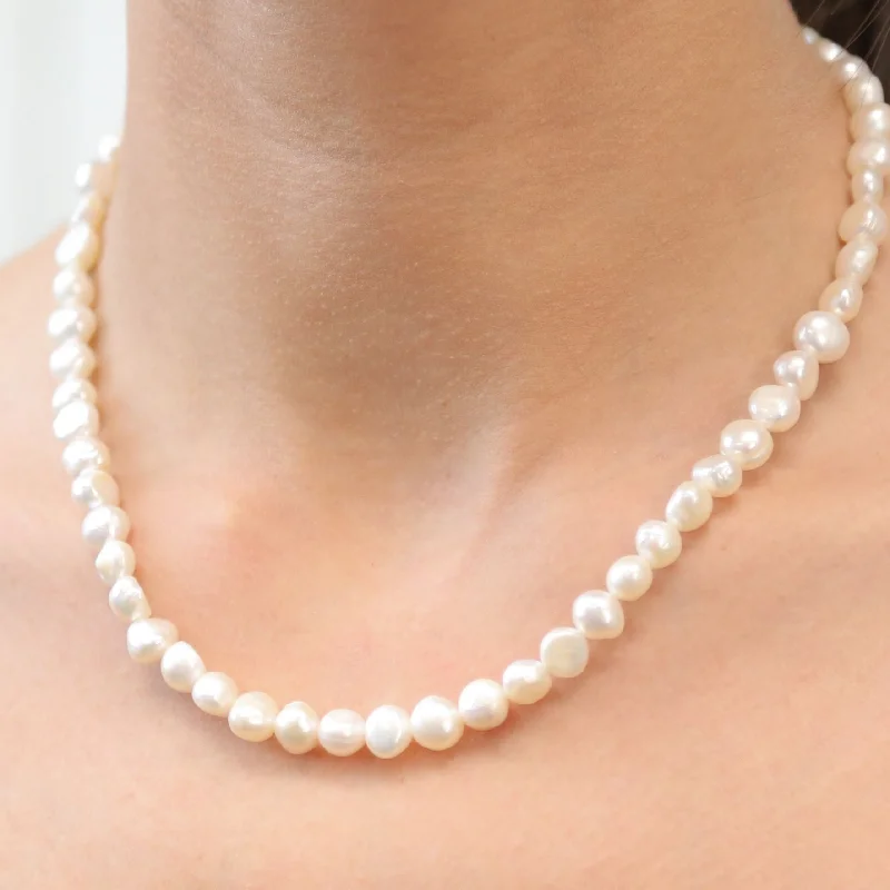 Crystal Beaded Necklace-CHLOE - Real Freshwater Pearl Necklace - High Quality