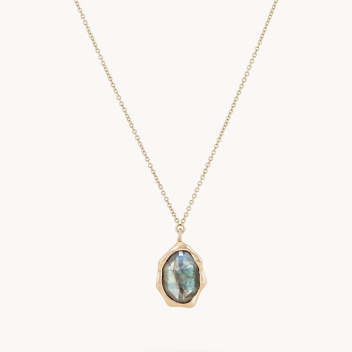 Elegant Crystal Pendant Necklace-labradorite mood necklace