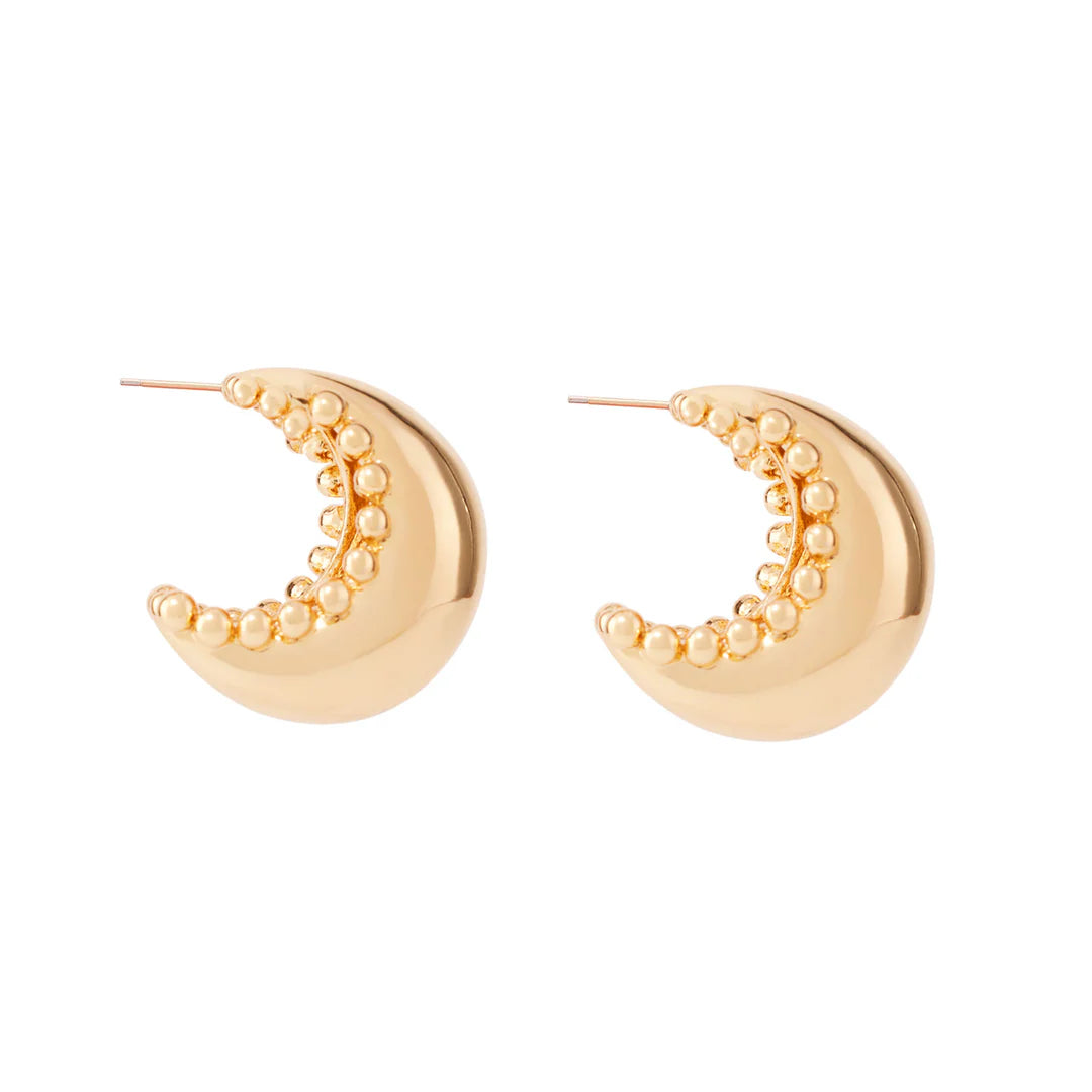 Gold and Diamond Earrings-Solana Hoop