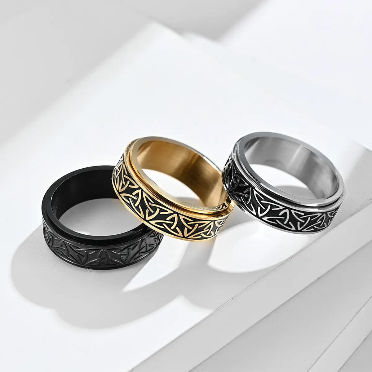 Simple Wedding Band for Women-Wholesale Hip-Hop Geometric Titanium Steel Rings