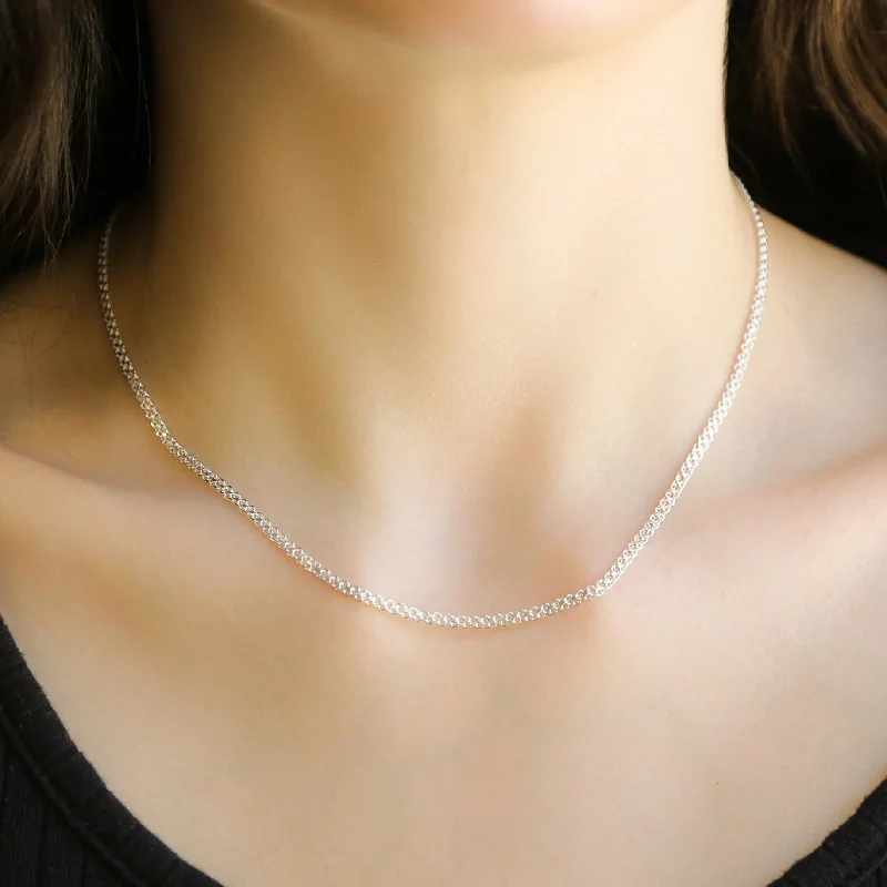 Bold Silver Necklace-VALERIA | 925 Sterling Silver Necklace | 15.75 inches