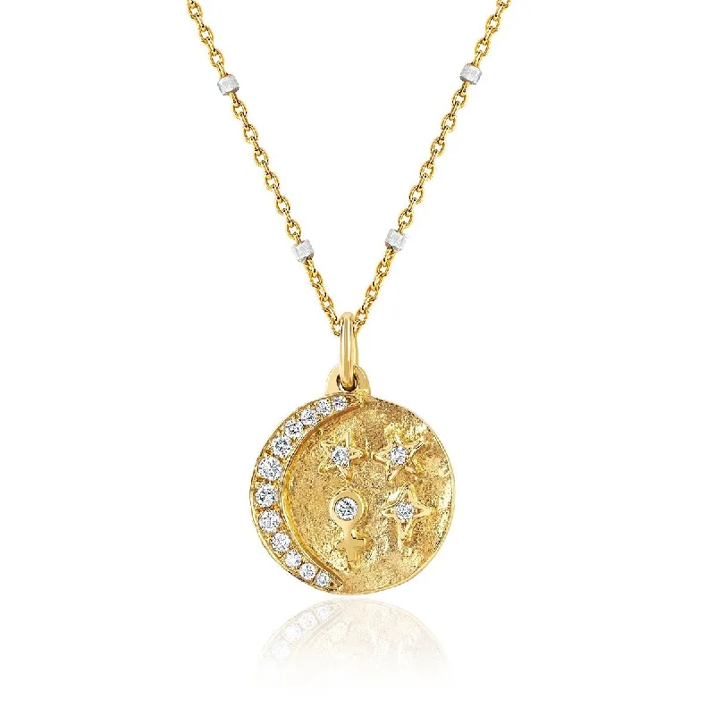 Elegant Gold Necklace-Baby Divine Feminine Alchemy Coin Necklace