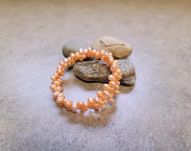 Personalized Bracelet for Her-Peach Ocean's Embrace Bracelet