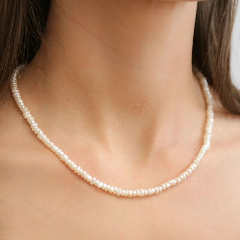 Wedding Necklace for Bride-SAYLOR - Freshwater Pearl Choker Necklace