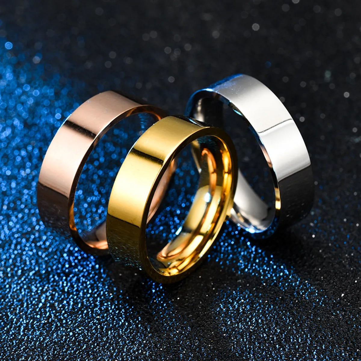 Rose Gold Stackable Rings-Simple Style U Shape Stainless Steel