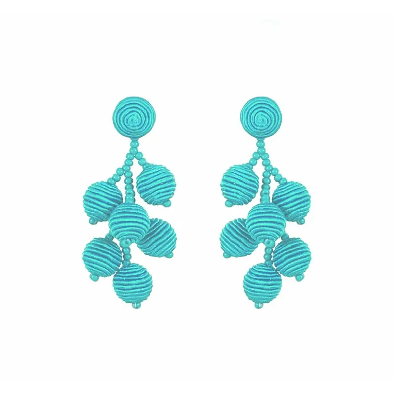 Large Crystal Earrings-Turquoise Mini Gumball