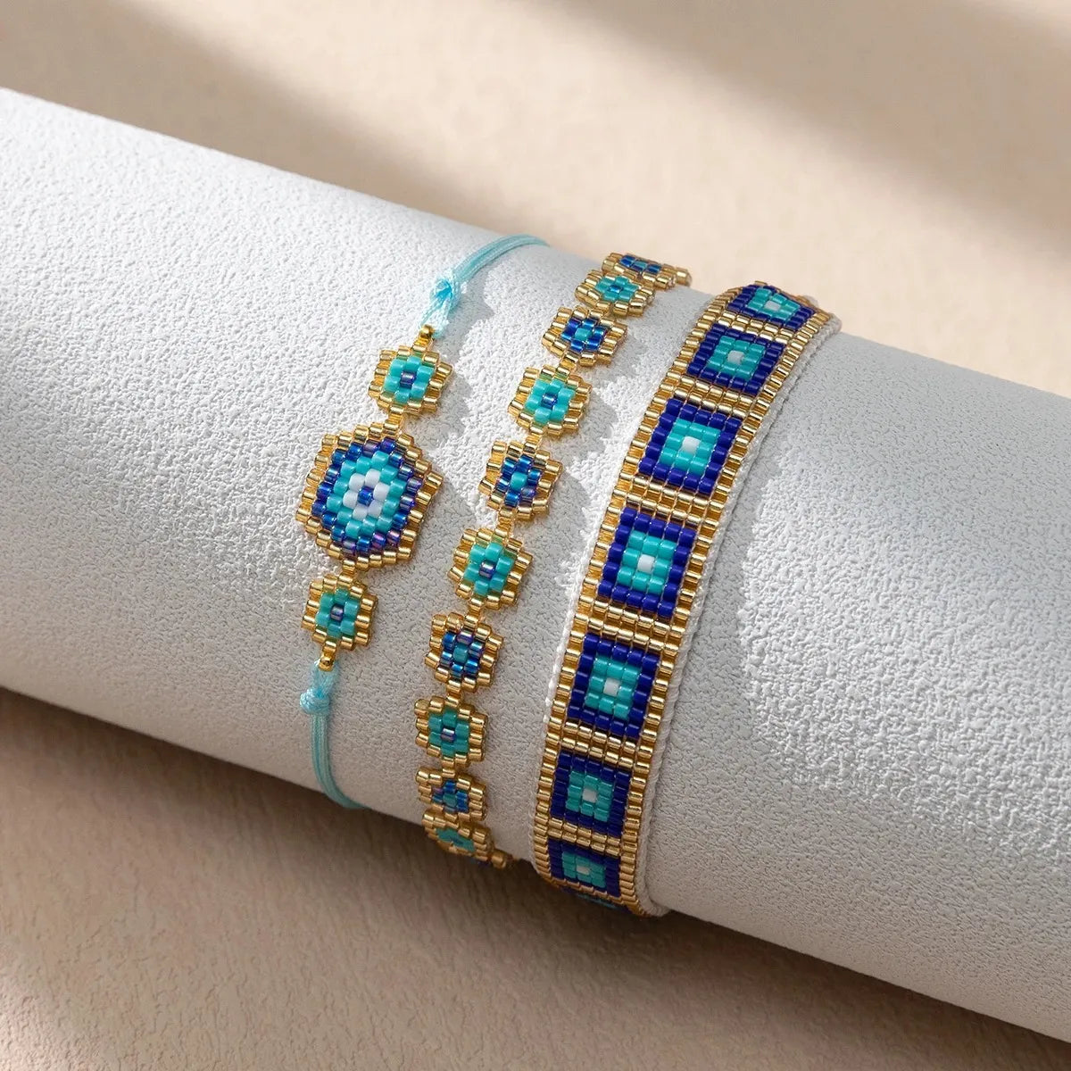 Elegant Opal Wedding Ring-Casual Vacation Eye Seed Bead Rope Beaded Women'S Bracelets