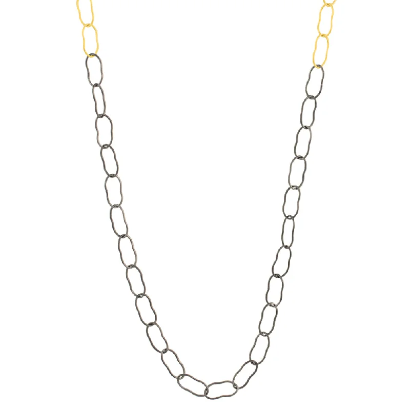 Luxury Silver Necklace-Dipped Magic Beans Necklace in Gold and Black Rhodium