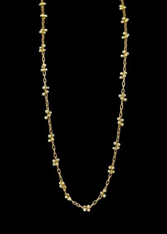 Elegant Gold Necklace-Luxe Beaded X'S Necklace