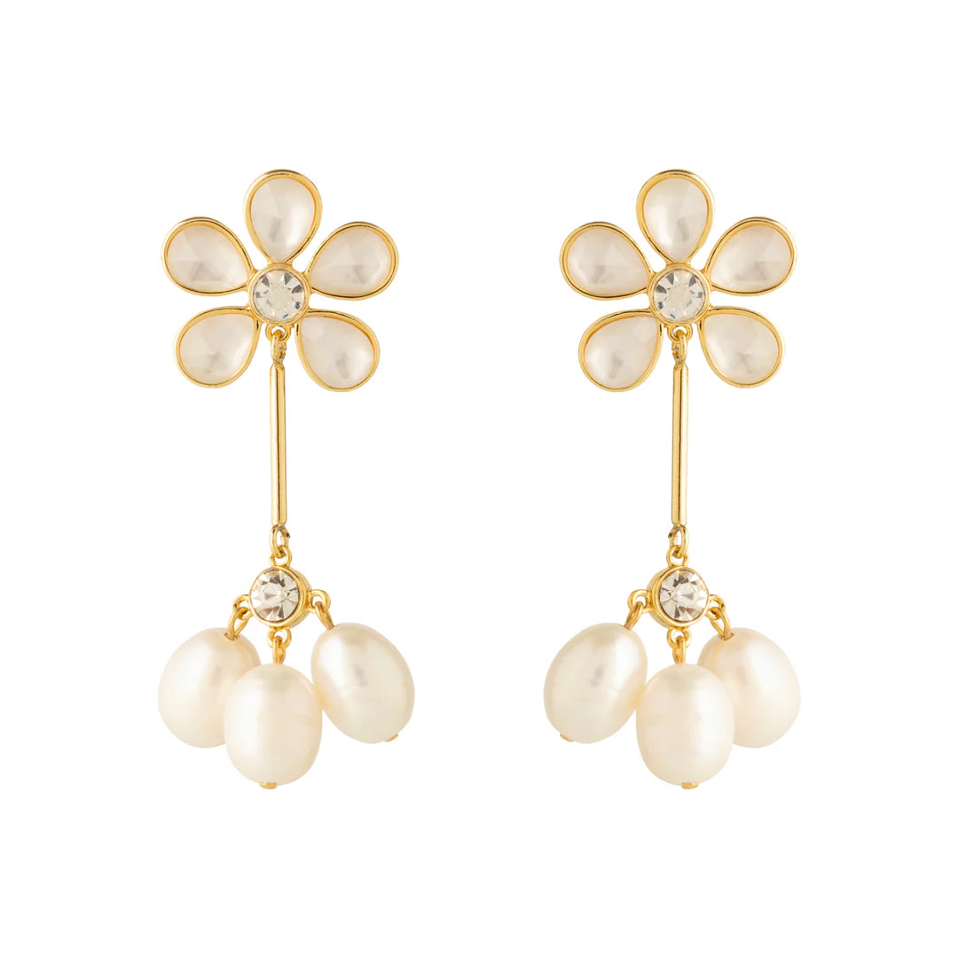 Rose Gold Earrings for Brides-Mulberry Pearl