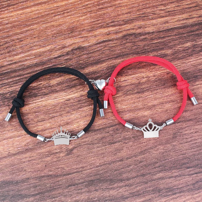 Love Magnet Crown Black And Red Pair