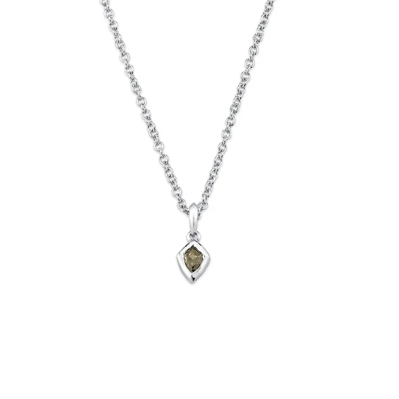 Classic Diamond Necklace-Men's Shield Grey Diamond River Necklace | Ready to Ship