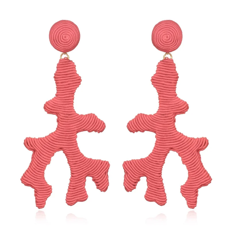 Silver Earrings for Weddings-Seychelles silk coral