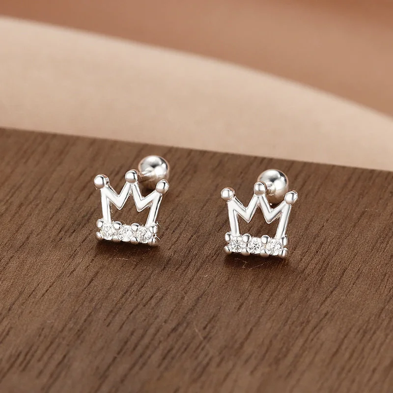 Crown Screw Ear Studs