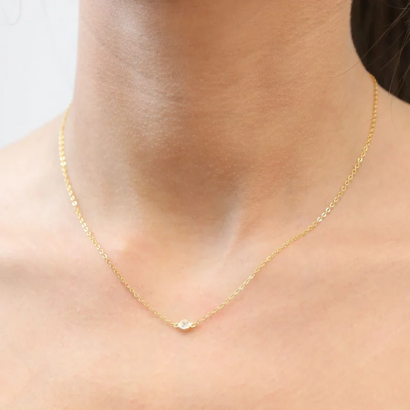 Modern Silver Necklace-CLIO - Dainty Gold Necklace