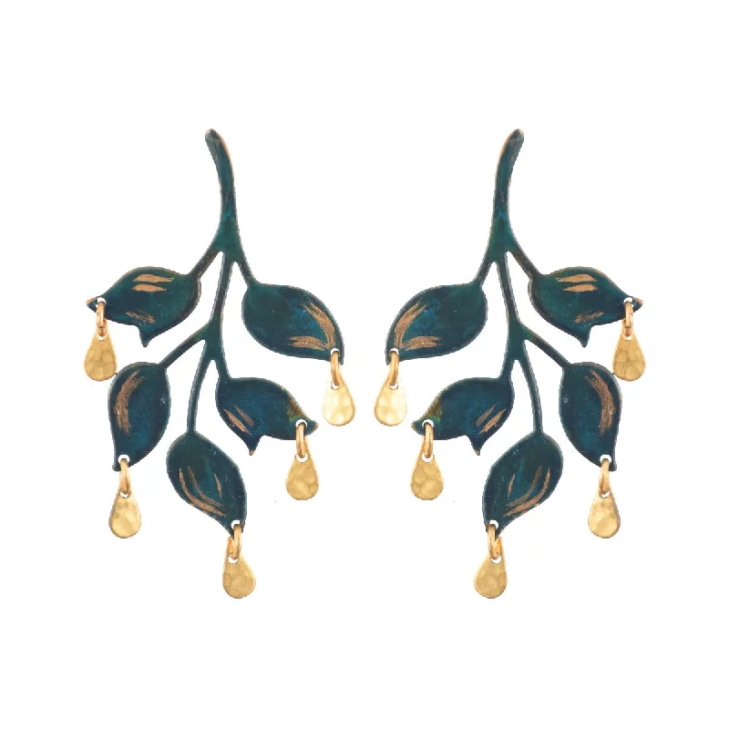 Simple Diamond Earrings-Single Emerald Ophelia Earrings