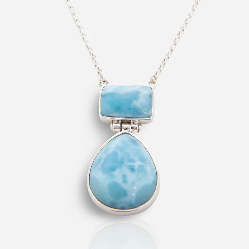 Geometric Gold Necklace-Larimar Necklace Lua