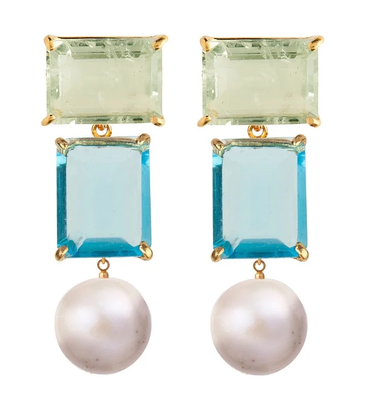 Elegant Evening Earrings-Blue Drops