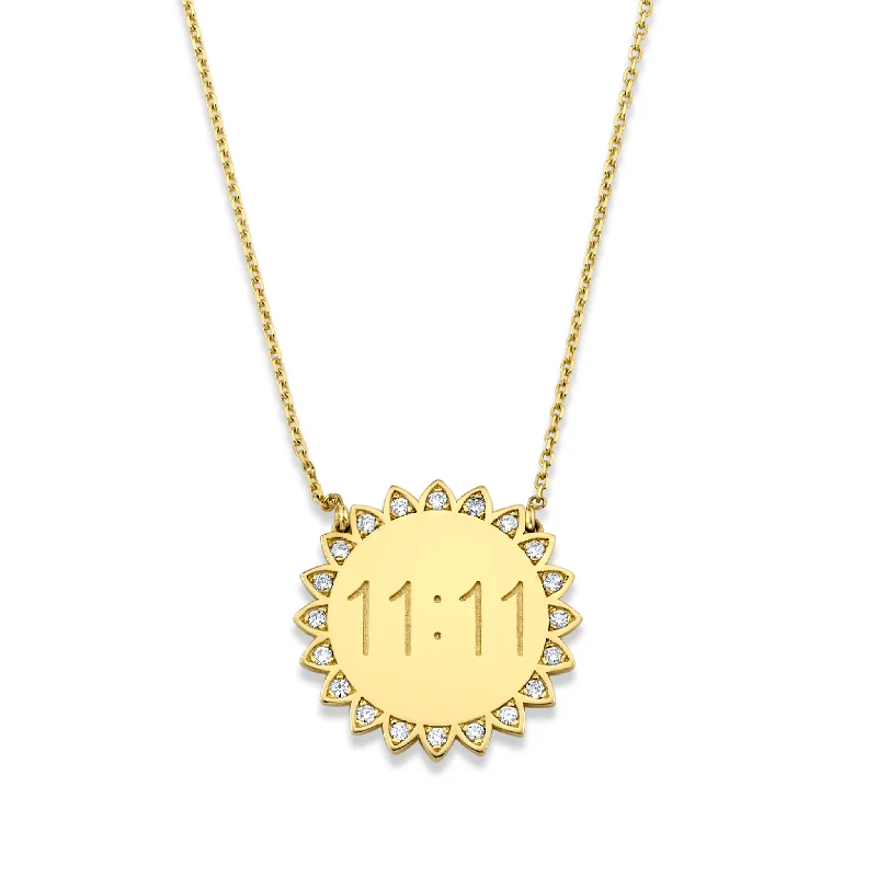 Handmade Pearl Necklace-Classic 11:11 Sunshine Necklace with Diamonds | Ready to Ship