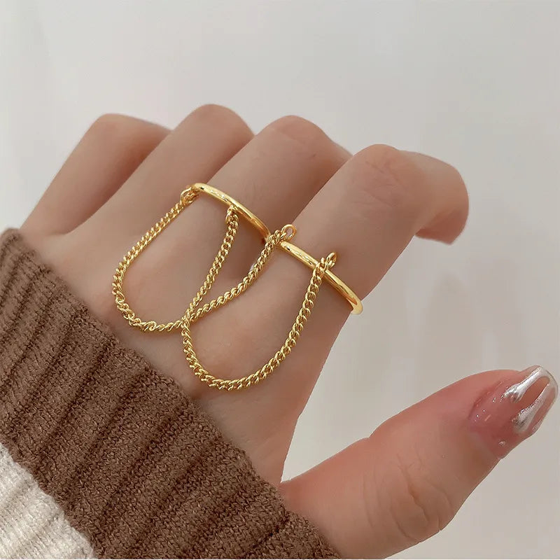 Large Gold Ring-Fashion Geometric Copper Plating Open Ring