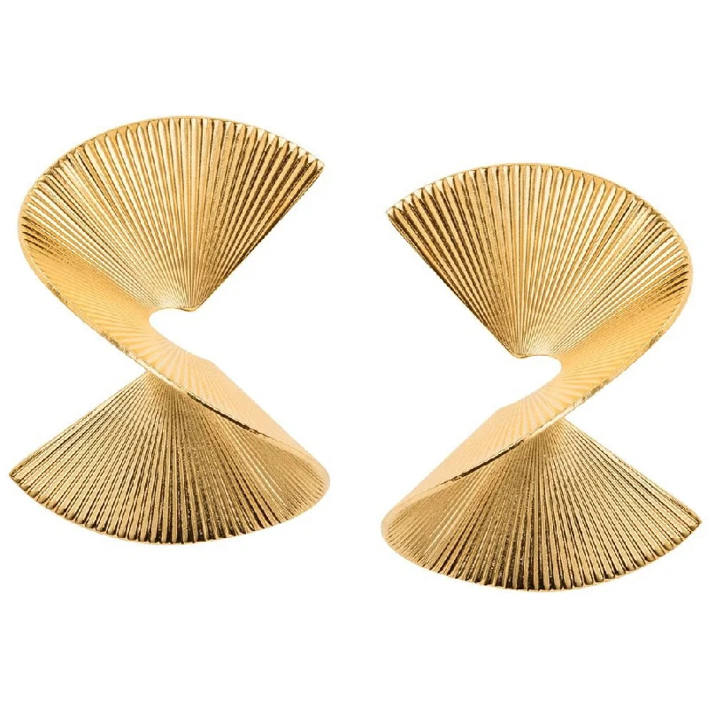 Chic Drop Earrings-Gold twist