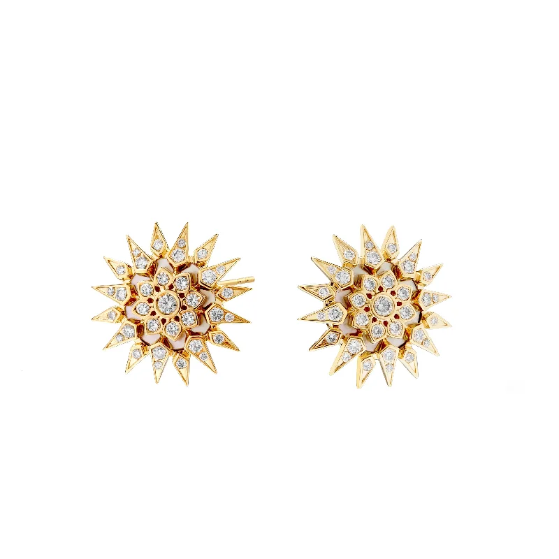 Abstract Design Earrings-Diamond Starburst Earrings