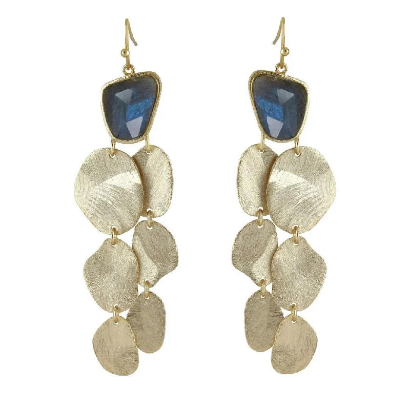 Heart Shaped Earrings-Labradorite drops