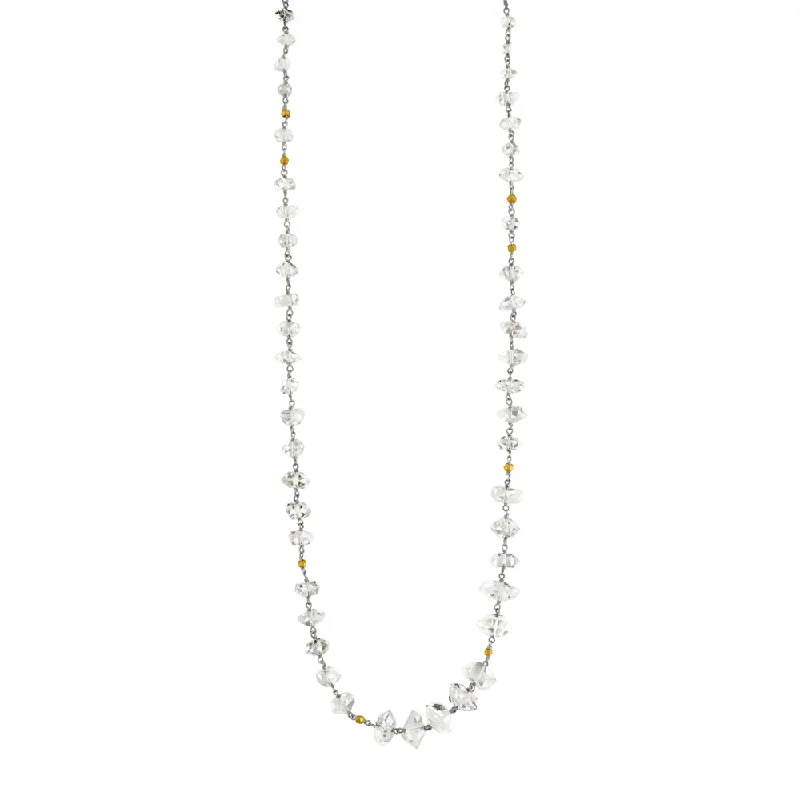 Beaded Gold Necklace-Graduated Ice Breaker Strand