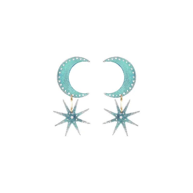 Statement Earrings for Weddings-Little Teal Skies Earrings