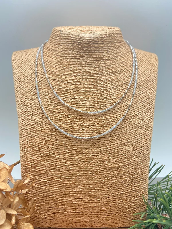 Sterling Silver Chain Necklace-Long Labradorite Necklace