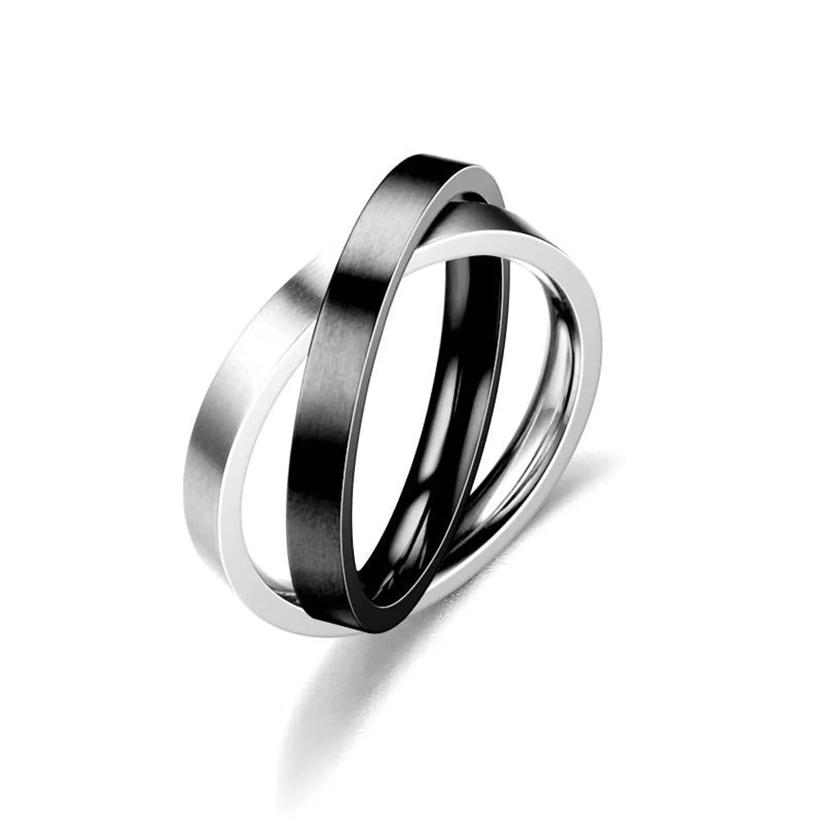 Double Ring Transfer Ring Silver + Black No. 11