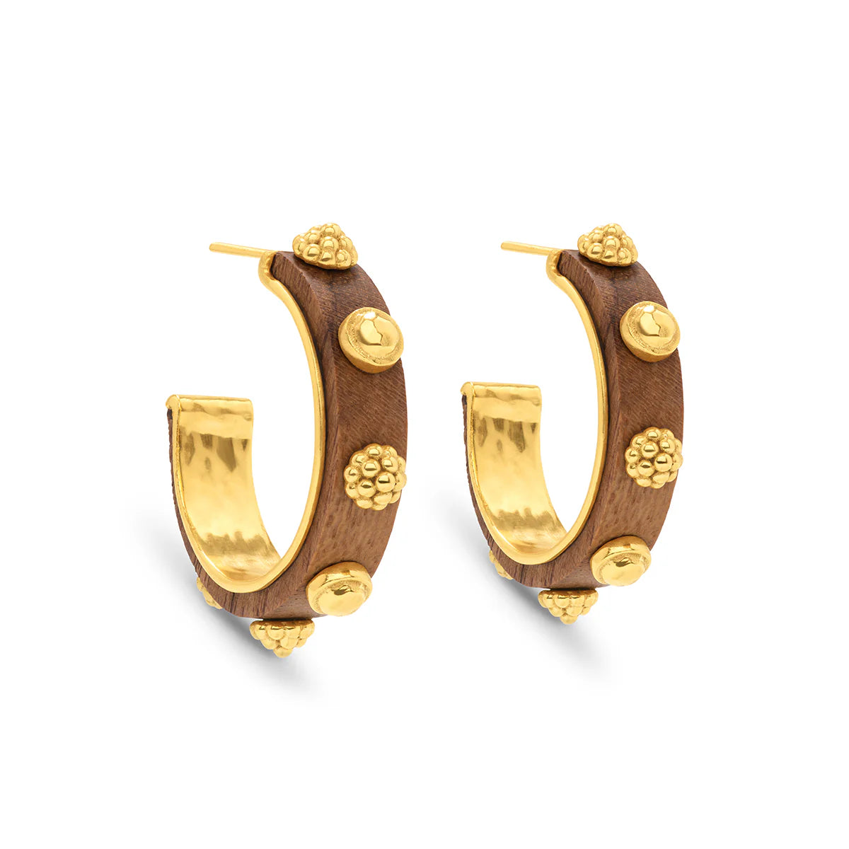 Layered Gold Earrings-Gaia Hoop Earrings - Teak