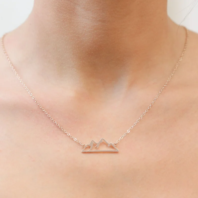 Wedding Necklace for Bridesmaids-PEAK ROSE - Rose Gold Mountain Necklace