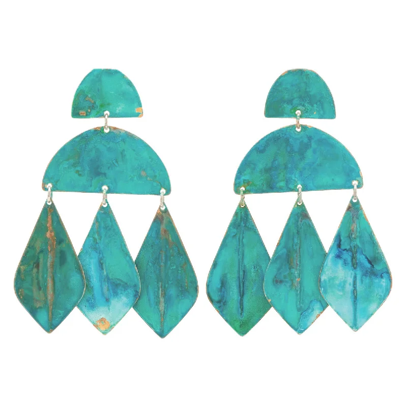 Eco-Friendly Hoop Earrings-Verdigris Kalaiya Earrings