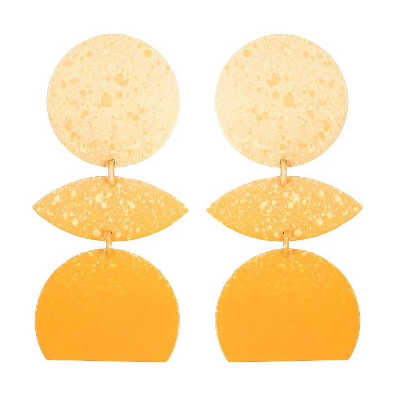 Geometric Stud Earrings-Yellow Oberoi Earrings