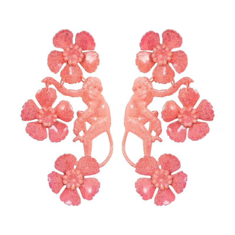 Unique Statement Earrings-Coral Vervet Earrings