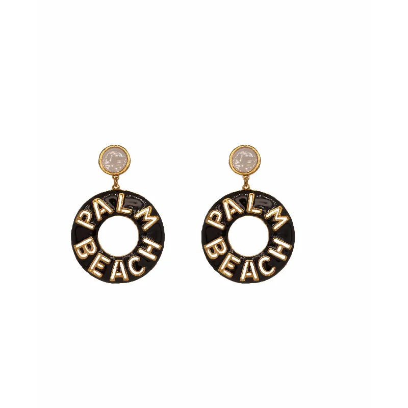 Minimalist Gold Earrings-Palm Beach Black