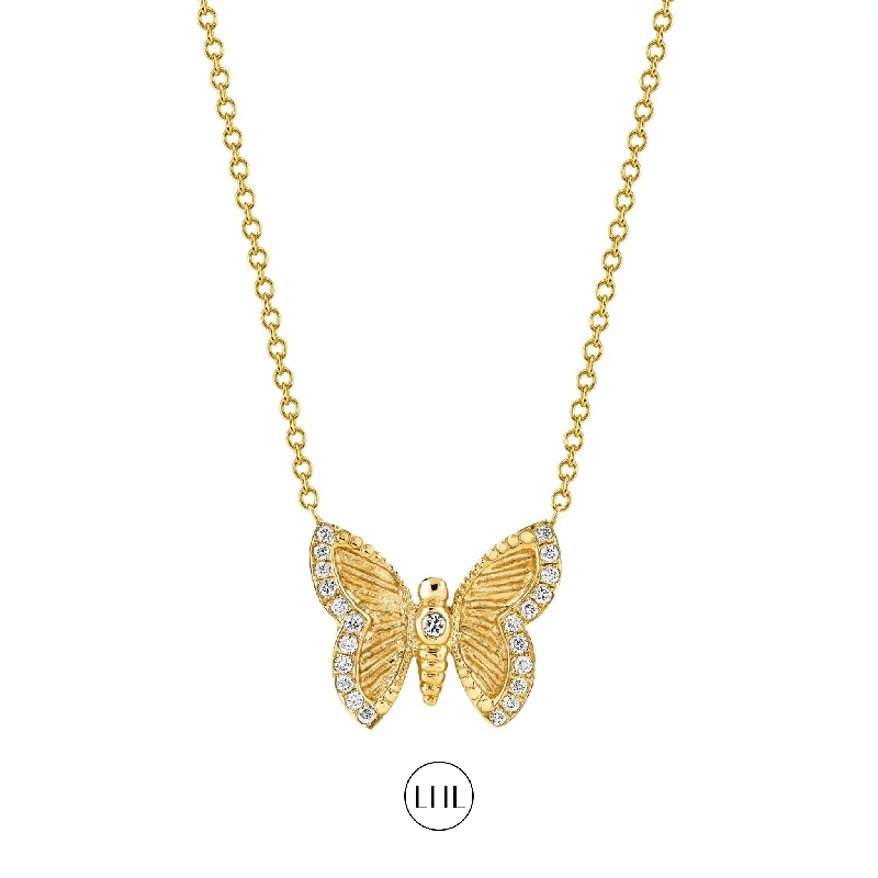 Simple Opal Necklace-Metamorphosis Butterfly Necklace