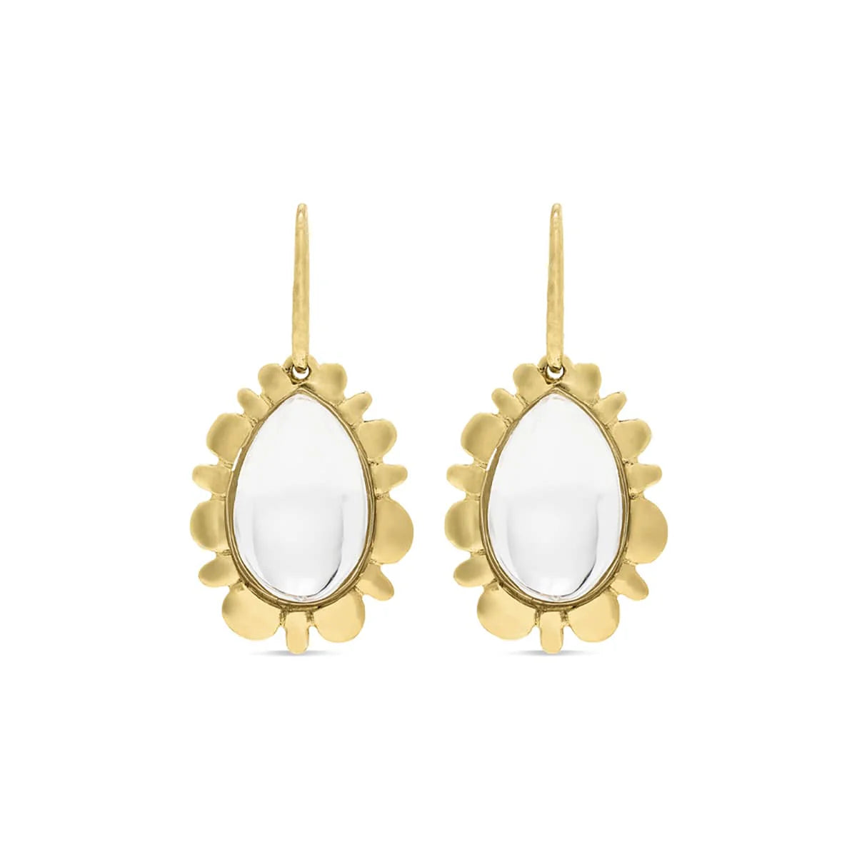 White Gold Earrings-Bliss Quartz