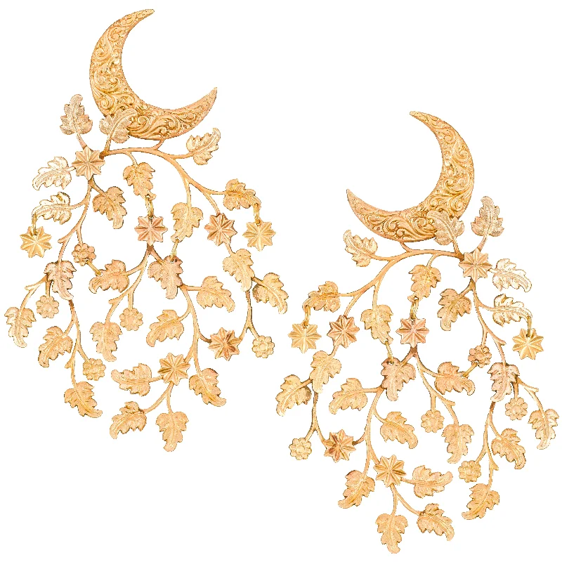 Large Gold Earrings-Woven in Moonlight Earrings