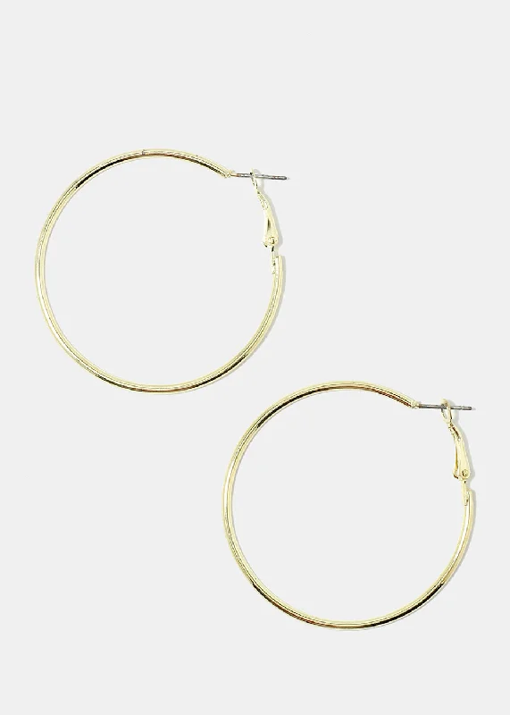 Fashion Bead Earrings-Gold Hoop Earrings